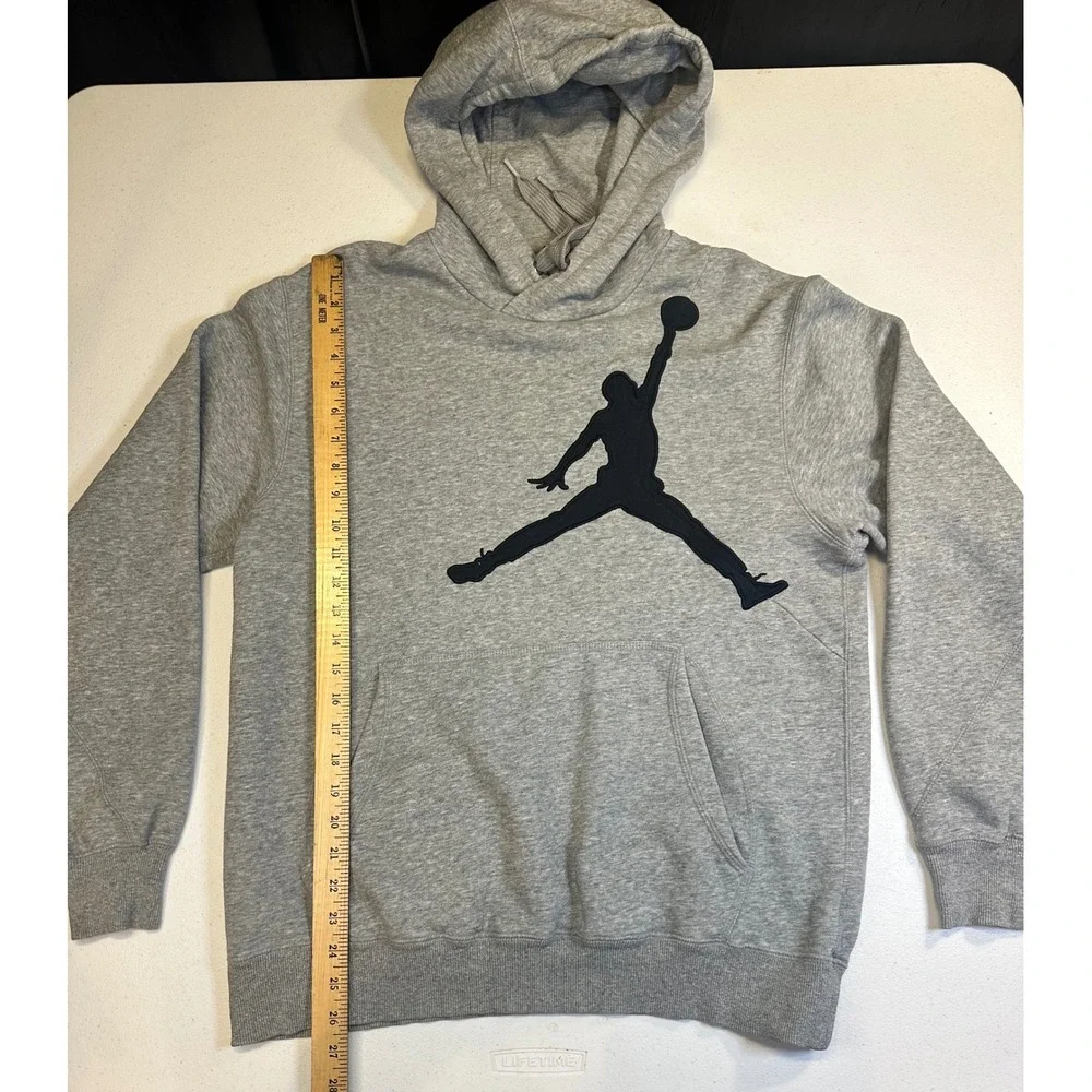 Jordan Jumpman Pullover Hoodie Mens Medium Heather Grey Black 437218-063